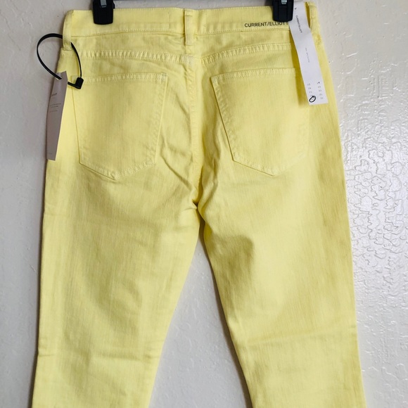 NEW Current/Elliott The Stiletto Jeans in Acid Yellow shade Size 27 - Picture 7 of 8